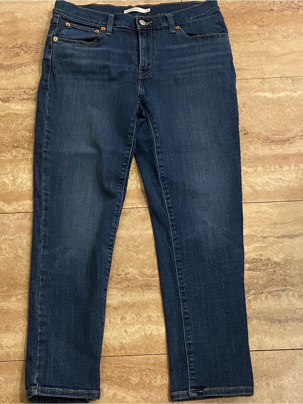 Levi’s Boyfriend Ankle Women’s Dark Blue Denim Jeans Waist 30”